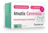 Doosje "Imutis Cerevisia" 90 capsules. Wit met roze tekst "Nieuwe naam, zelfde effectiviteit".