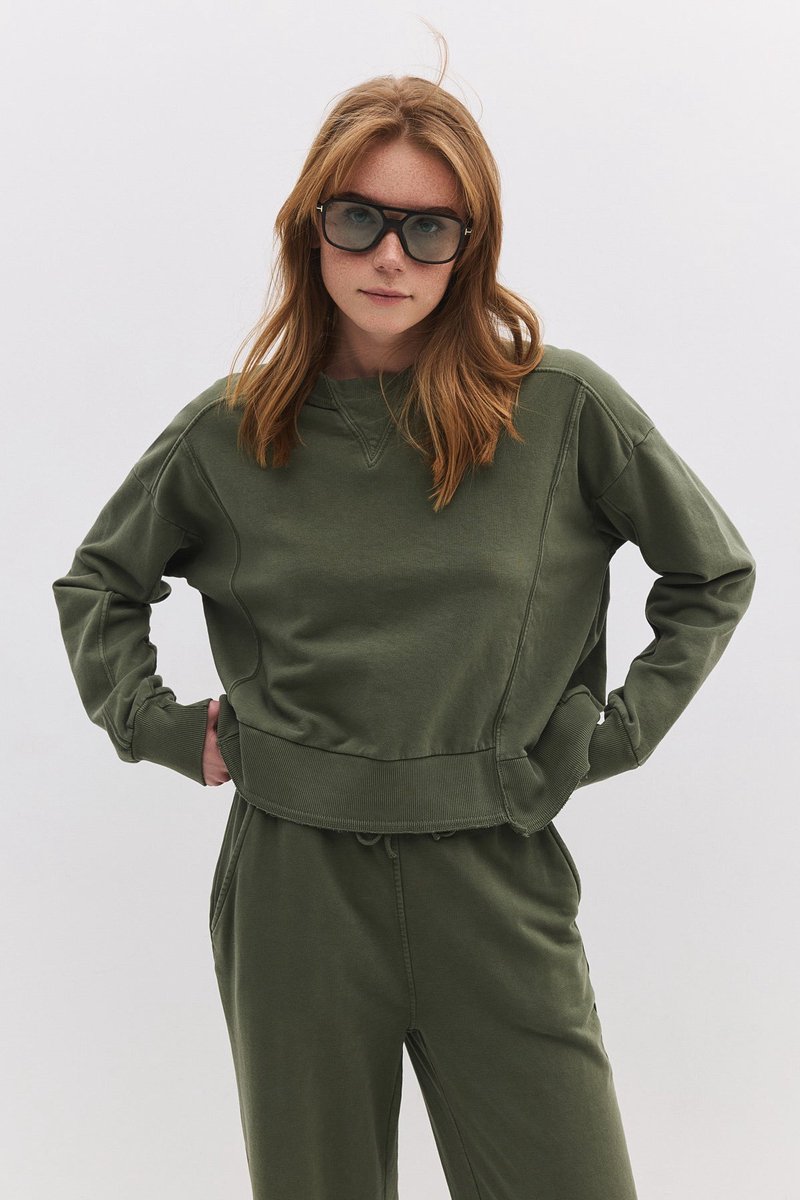 Sweat-shirt basique en coton peigné 100 % coton
