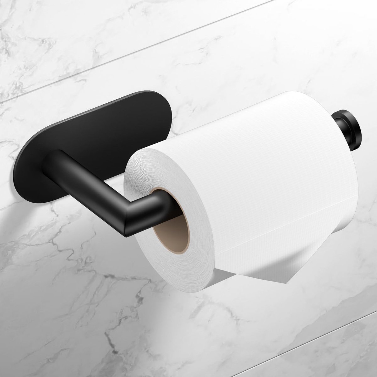 Ibenzoa® Moderne toiletpapierhouder met krachtige kleefpad, roestvrij staal, eenvoudig te monteren zonder boren