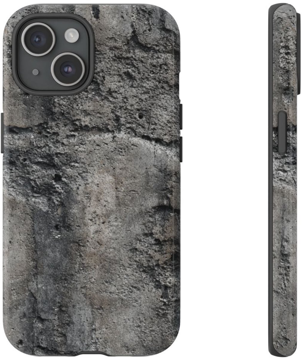 Dystopische Betonstructuur – Telefoonhoesje Geschikt voor iPhone 15