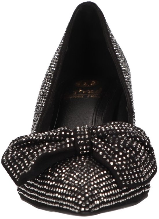 Escarpins La Strada noirs avec nœud et pierres pour femme - pointure 36
