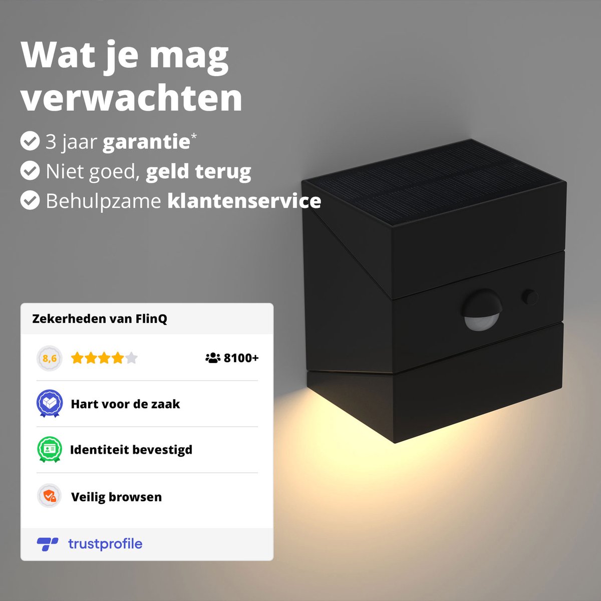 FlinQ - FlinQ Solar Wandlamp TwistCube - 2-pack FlinQ - FlinQ Solar Wandlamp TwistCube - 2-pack