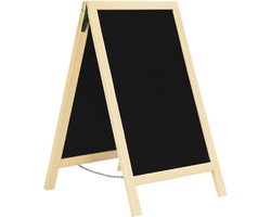 BRASQ Krijtstoepbord Blank - 55x 85 CM - Krijtbord - Reclamebord - Stoepbord - Dubbelzijdig - voor Binnen en Buiten - Horeca
