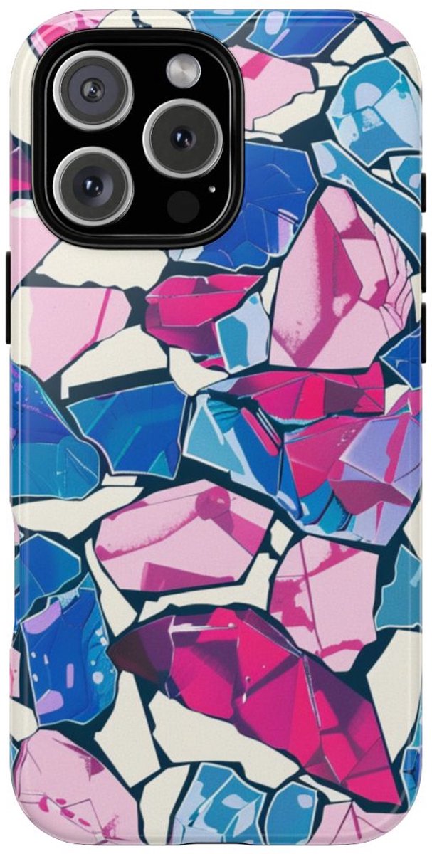 Kleurrijk Kristalpatroon – Telefoonhoesje Geschikt voor iPhone 16 Pro Max
