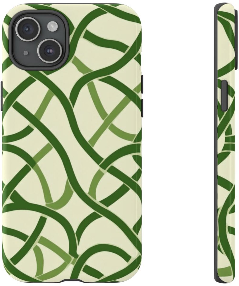 Groen Keltisch Knoopmotief – Telefoonhoesje Geschikt voor iPhone 15 Plus