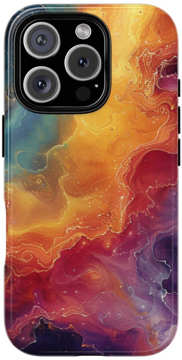 Kleurrijke Kosmische Nevel Abstract – Telefoonhoesje Geschikt voor iPhone 16 Pro