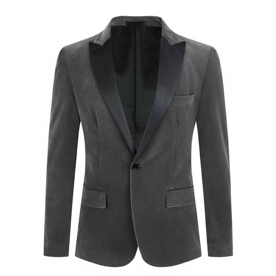 ALLTHEMEN Heren Fluwelen Blazer - Klassieke Halslijn - XL