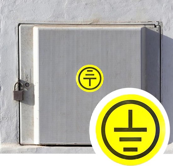 ISO Safety Sign 2 cm, 24 Pieces, Self Adhesive Earth (Ground) Terminal ...