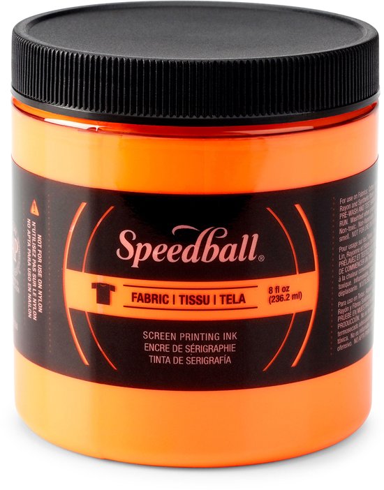 Speedball encre textile orange fluo pour sérigraphie. 8 fl oz (236,2 ml).