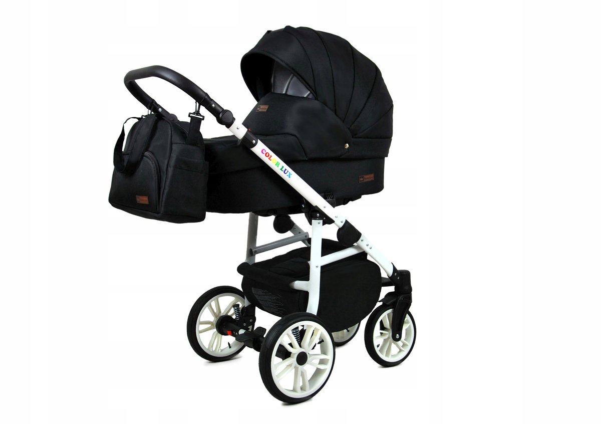 BabyLux® COLORLUX 3in1 Kinderwagen Opklapbaar - Onyx White Frame - afbeelding 2