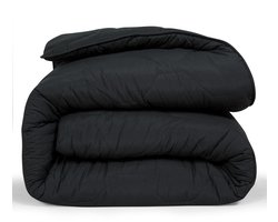 DoubleDry 2 in 1 Dekbed 240x200 - Lits Jumeaux wasbaar dekbed zonder overtrek - zwart