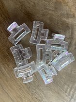 Klemmetjes mini rechthoek 8 stuks parelmoer - meisje - haar - schattig - haaraccessoire