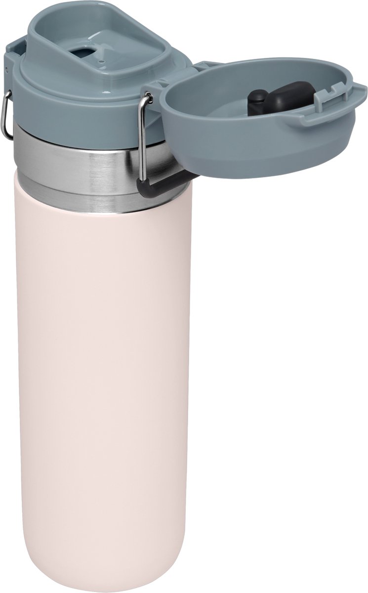 Stanley Quick Flip Roestvrijstalen Waterfles 0.71L - Houdt 12 Uur Koud - Lekvrije Drinkfles - Thermosfles - BPA-Vrij - Geschikt Voor Auto Bekerhouder - Vaatwasmachinebestendig - Rose Quartz – foto 3