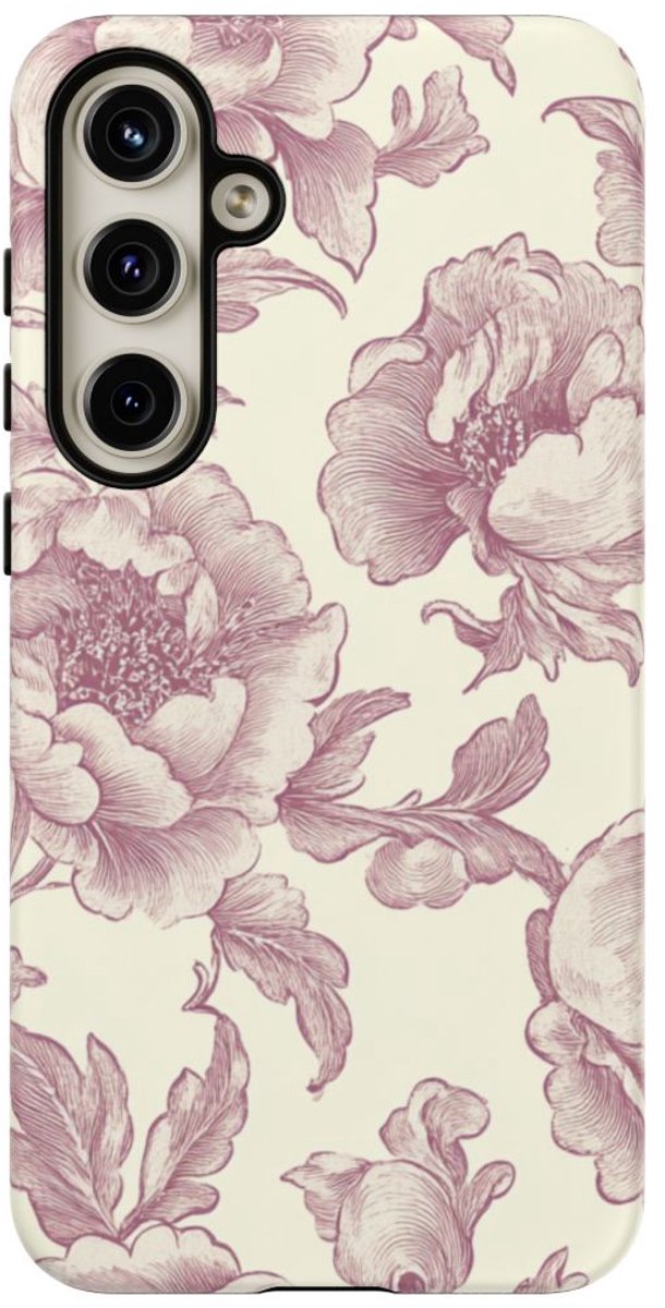 Elegante Victoriaanse Bloemenprint – Telefoonhoesje Geschikt voor Samsung Galaxy S24 Plus