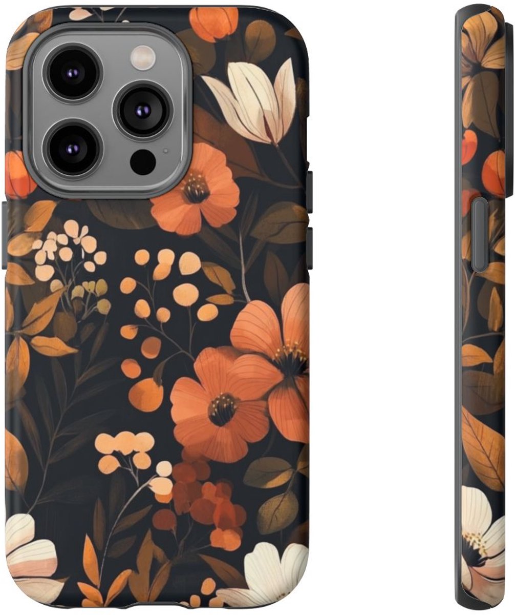 Herfstachtig Bloemenpatroon – Telefoonhoesje Geschikt voor iPhone 14 Pro