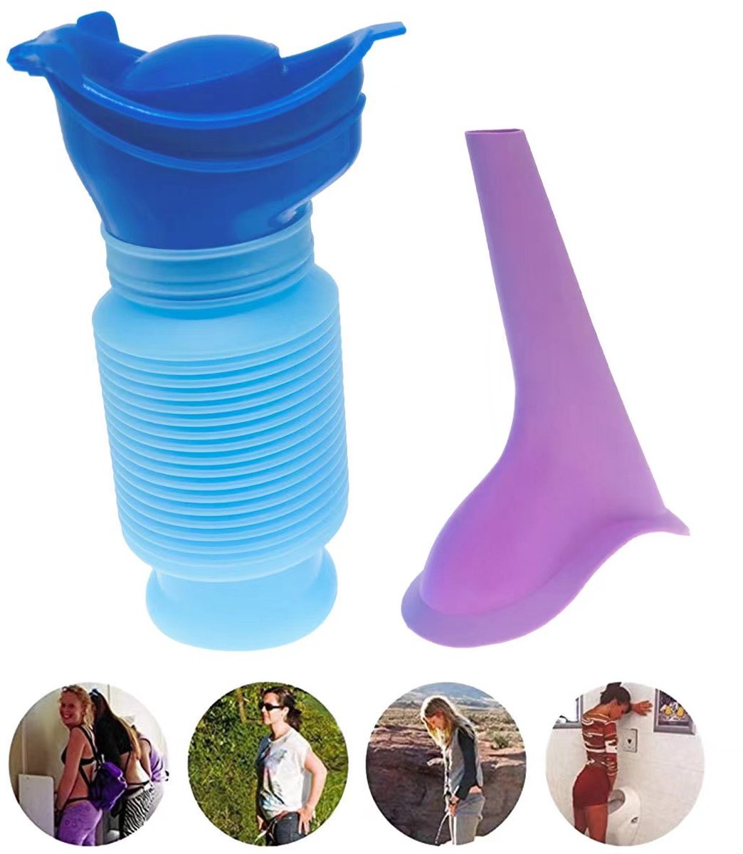 Urinezak - Urinoir - Nood Unisex Toilet Set - Herbruikbare Emergency WC voor Vrouwen en Mannen - 750ML Plastuit & Plaszak - Camping Toilet & WC voor in de Auto（2 sets）