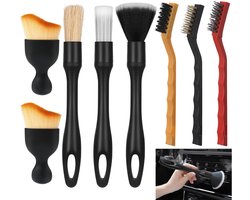 Keratobleem 8-pack autodetailborstel, autoreinigingsborstel, zachte borstel voor het reinigen van auto-interieurs, stofverwijderingsborstel voor auto-interieurs, motorfietsen, aluminium velgen en meubels