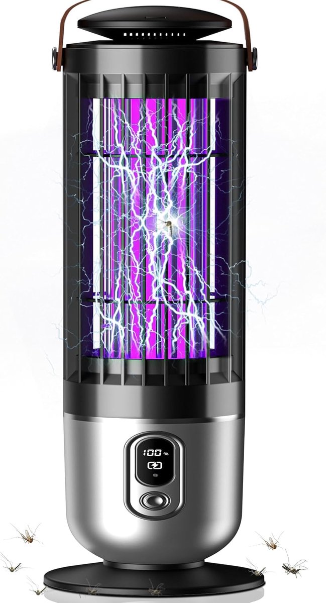 MKSS® Muggenvanger Elektrisch - Muggenlamp voor Binnen en Buiten - Muggenstekker - Zwart