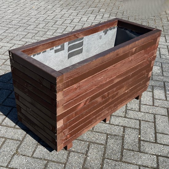 AMISHOUT - Jardinière haute en bois 100x40x54 cm – marron – jardinière d'extérieur