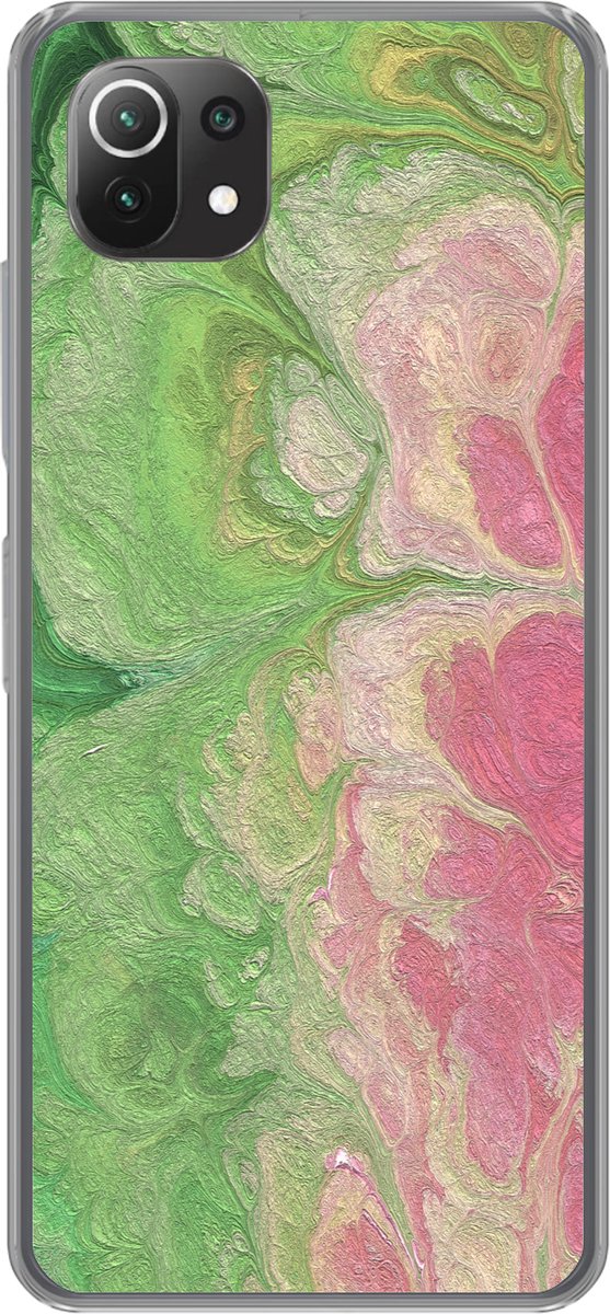 Telefoonhoesje Geschikt voor Xiaomi Mi 11 Lite hoesje - Verf - Kunst - Psychedelisch - Siliconen Telefoonhoesje Telefoonhoesje
