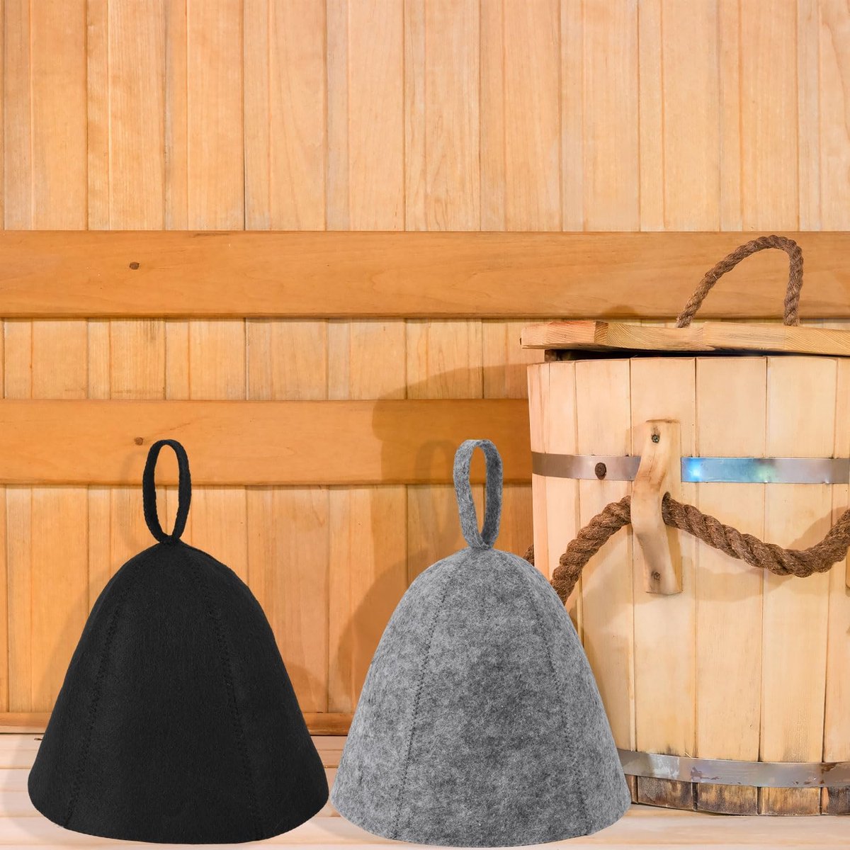 Impact Life Sauna Caps voor Mannen Vrouwen - 2Pcs Wol Vilt Russische Banya Sauna Hoed thumbnail 5