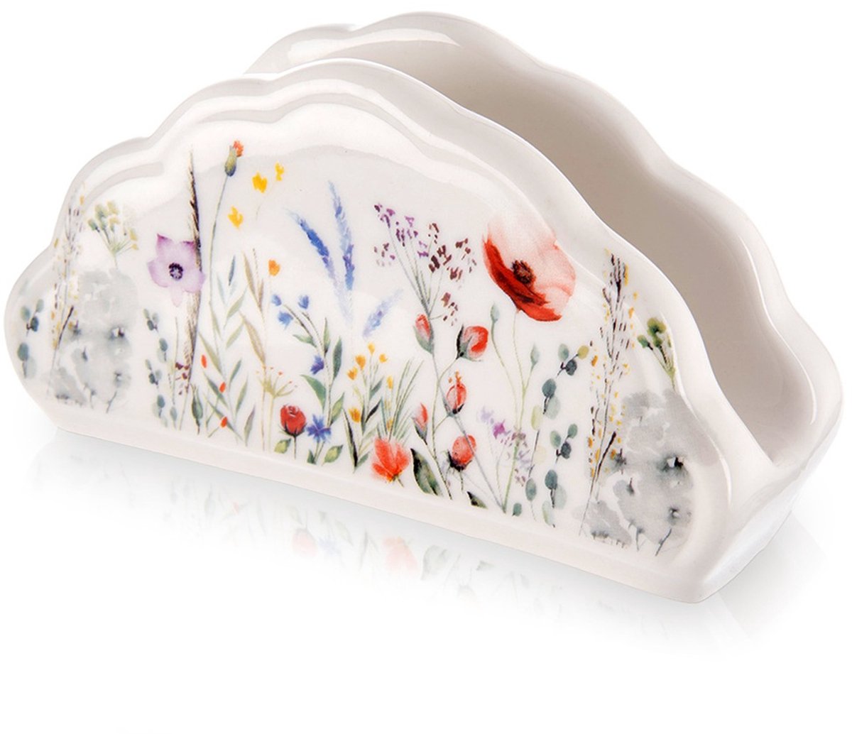 Servethouder Porselein KLAPROZEN 13x4,5x7 cm - Servettenhouder - Houder voor Servetten