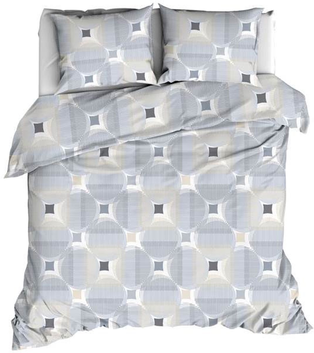 Romanette Kwadro Dekbedovertrek - Extra breed - 260x200/220 cm - Silver