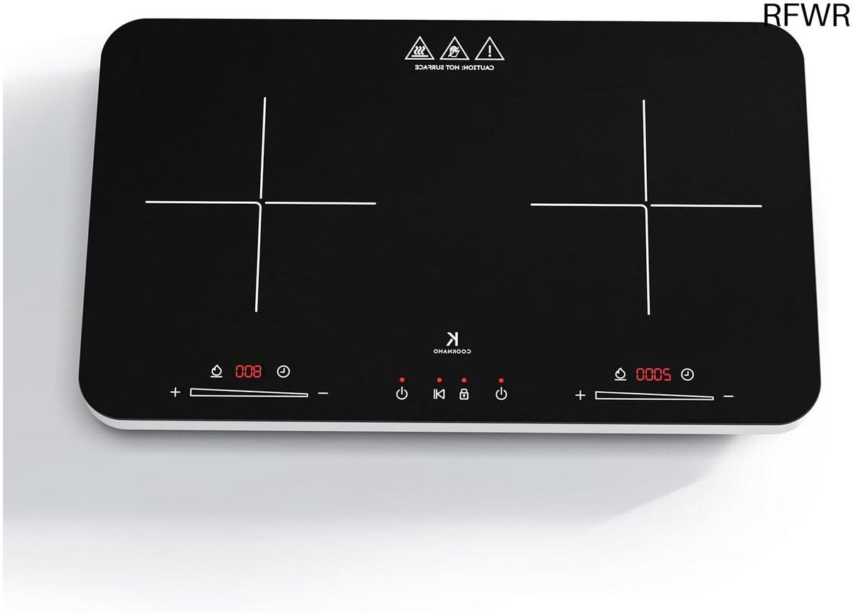 RFWR® Inductiekookplaat 2 Platen - Dubbele Inductiekookplaat met Onafhankelijke Bediening en 3600 W Vermogen