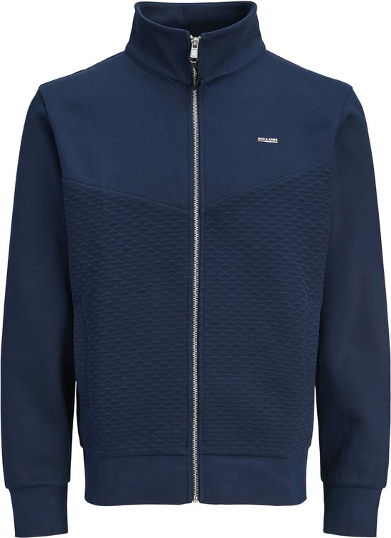Gilet bleu marine zippé, col montant, devant matelassé et logo Jack & Jones.