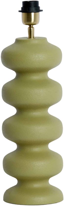 Pied de lampe vert clair avec quatre boules et douille en laiton.