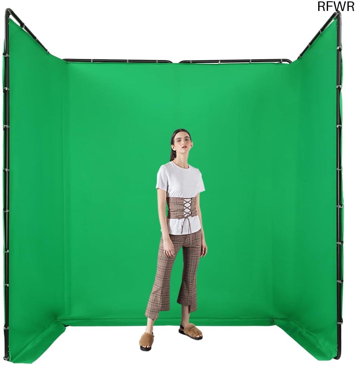 RFWR® Opvouwbare Greenscreen Achtergrond met Standaard - Groene Fotografie Onderdelen 4 x 2,4 m