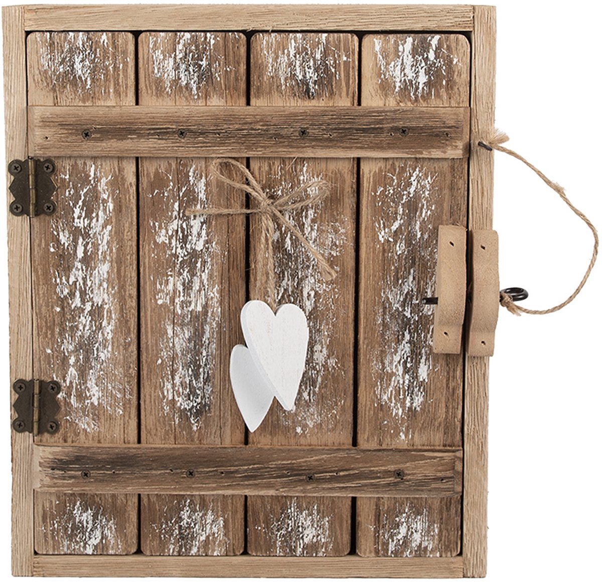 Sleutelkastje 24x7x30 cm Bruin Wit Hout