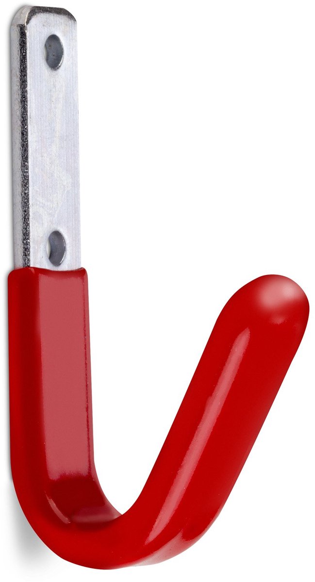 2 x OrgaTech Universele haak plat 82 x 35 mm met rubber ommanteld
