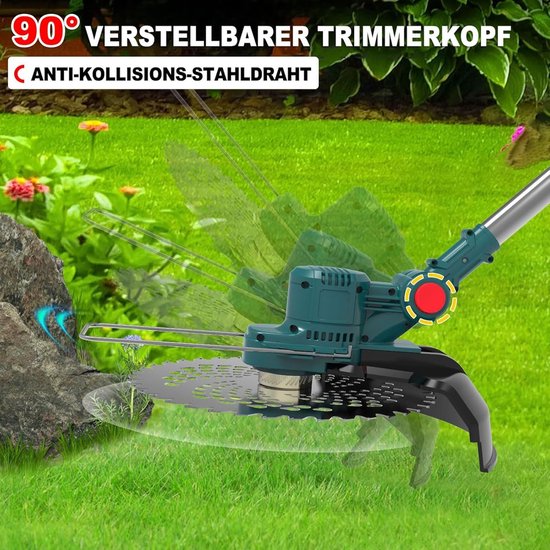 RFWR® Accu Grastrimmer met Onkruidborstel en 750W Motor - 23 cm Snijdiaameter - 2 Accu's van RFWR — afbeelding 2