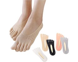 5 paar - Teensokken - teen sokken - No Show - Onzichtbare sokken - volledige teen yoga sokken voor dames - yoga sokken - Comfortabele Sokken - runner teen sokken - No Show Low Cut Liner Sokken - 5 kleuren