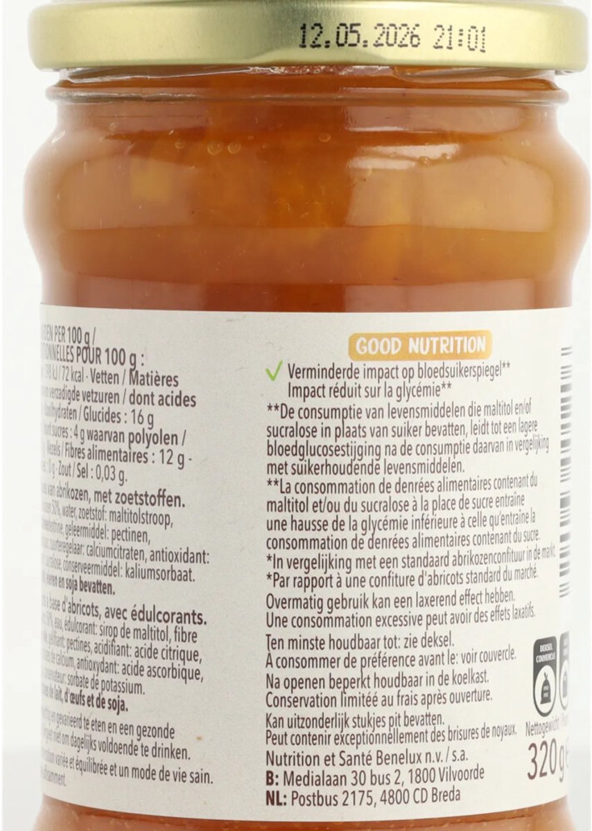Céréal Jam Abrikozen - 6 x 320 gr - Voordeelverpakking