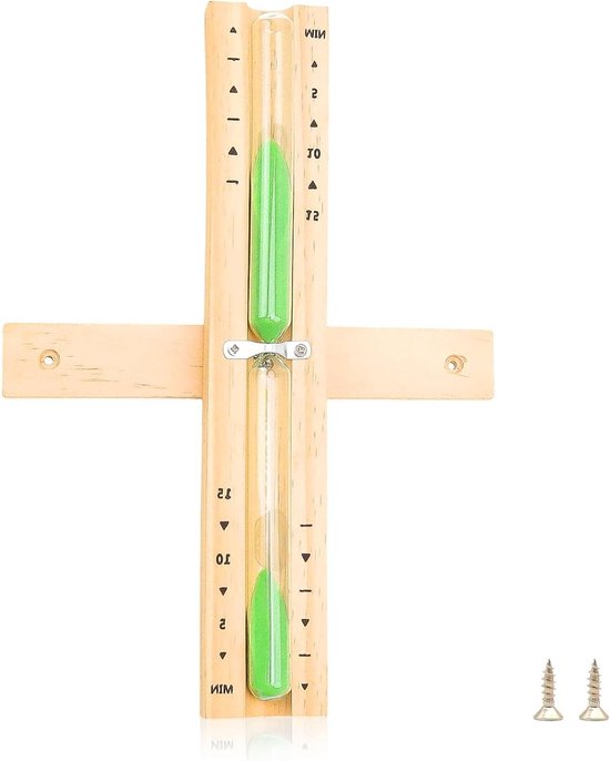 Zandtimer van 15 minuten, 30 cm houten zandloper