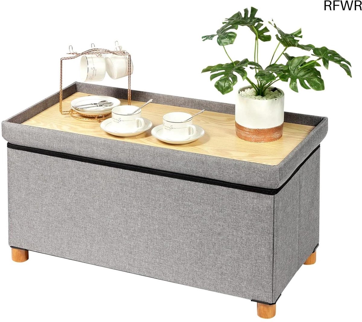 RFWR® Zitbank met opbergruimte, inklapbaar en rechthoekig voor woonkamer en slaapkamer - 76 x 38 x 38 cm