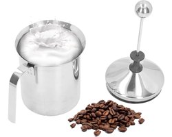 Ibenzoa® Handmatige melkopschuimer van roestvrij staal met dubbellaags schuim voor perfecte latte art