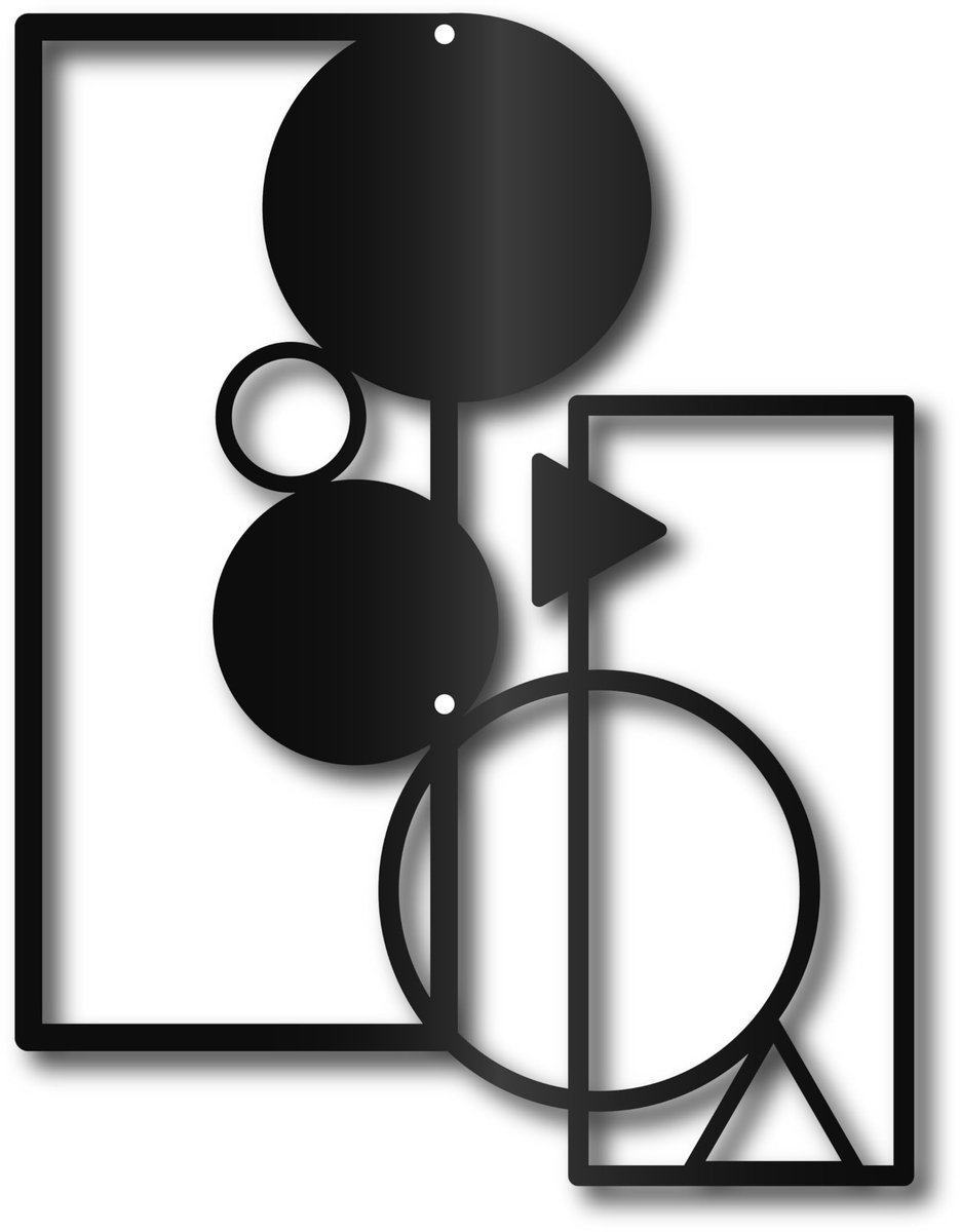 Ibenzoa® Moderne geometrische metalen wanddecoratie, abstracte minimalistische muurkunst voor thuis en kantoor, cirkelvormig