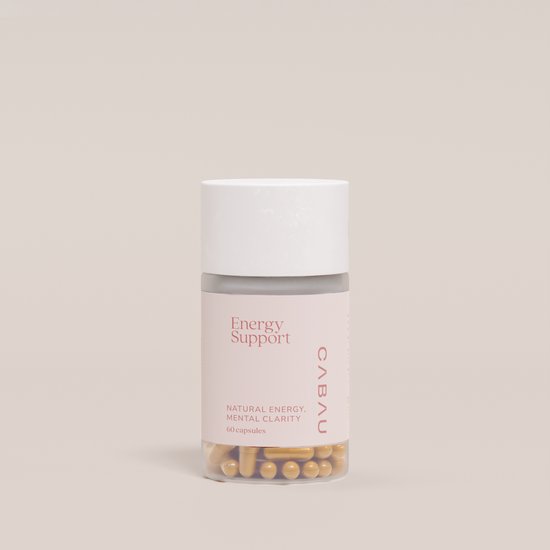 Foto: Cabau energy support 60 capsules natuurlijke energie boost met ginseng guarana rhodiola met b vitaminen ijzer voor focus mentale scherpte