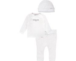 Noppies Set(3delig) Unisex, Shirt, Broek en Muts Wit - Maat 62