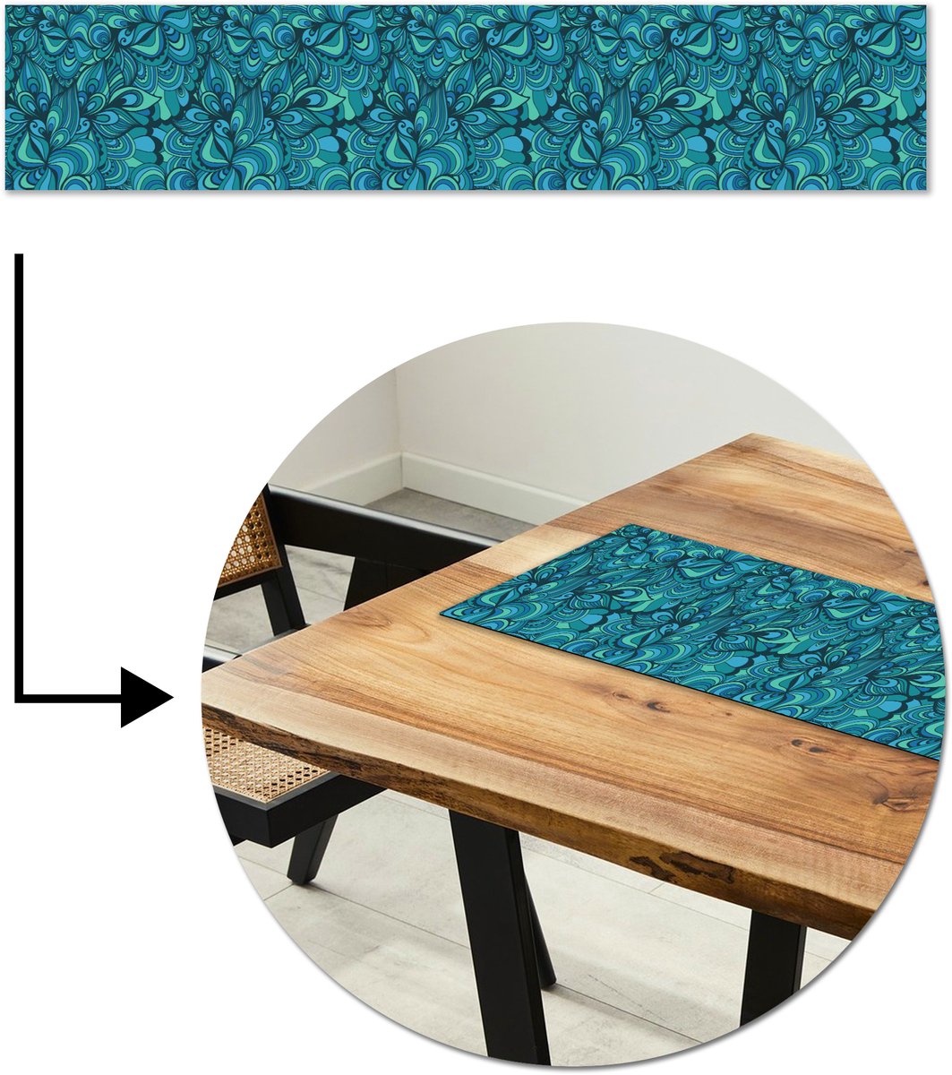 Tafelloper velvet petrol blauw 40x180cm - Het is Tijd voor Lifestyle