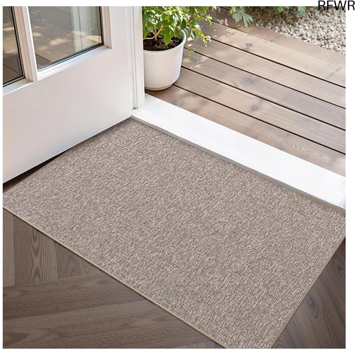 RFWR Antislip Voor Deurmat Binnen 44x75 cm - Wasbare en Absorberende Instapmat - Laag Profiel Binnendeurmat Khaki