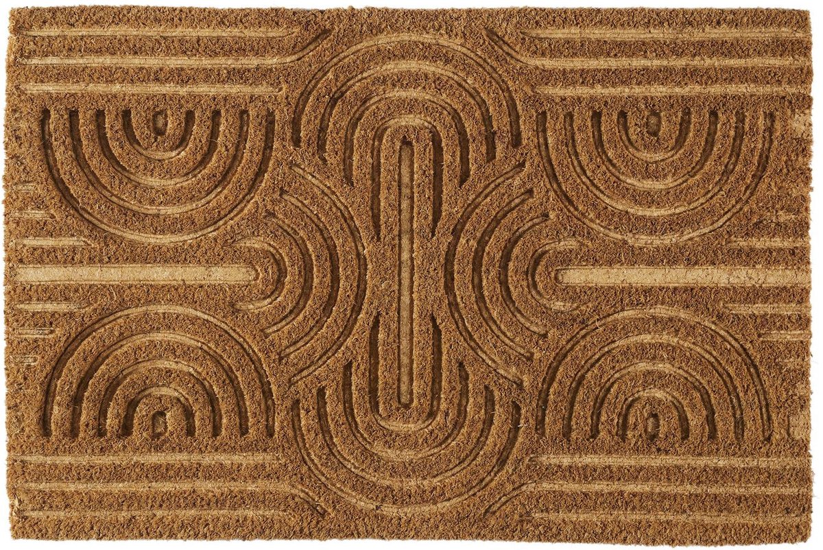 Home deco factory Deurmat Organisch - rechthoek - 40 x 60 cm - borstelmat - kokosvezel