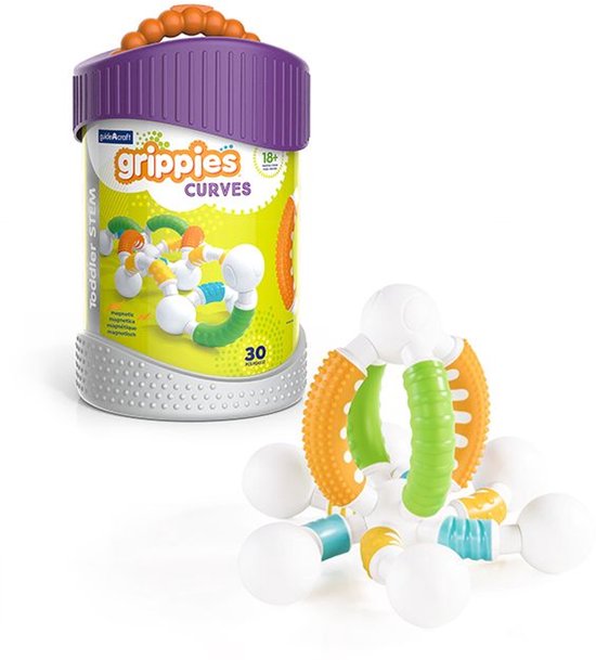 Guidecraft magnetisch speelgoed Grippies Curves - educatief constructiespeelgoed.