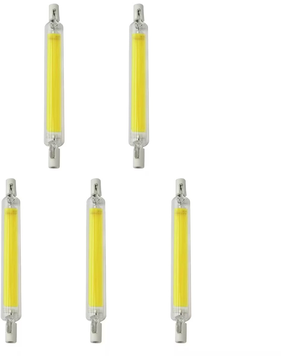 Avide R7s LED Staaflamp 118mm - 7W 220-240V - 4000K - 700lm - LED Lampjes Insteek - Wit licht - Vervangt 54W lamp - 5 stuks