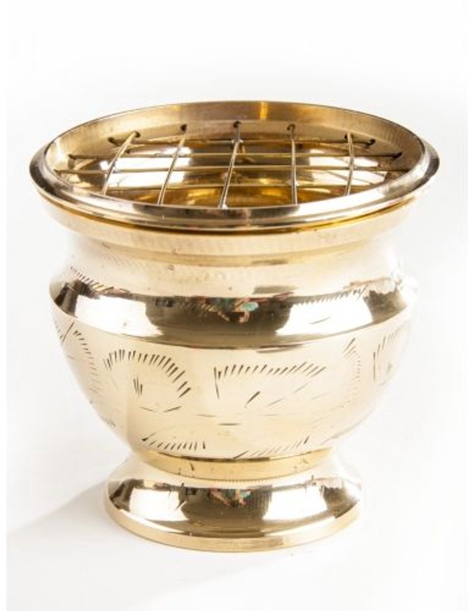 Wierookbrander met netje messing 7,5 cm