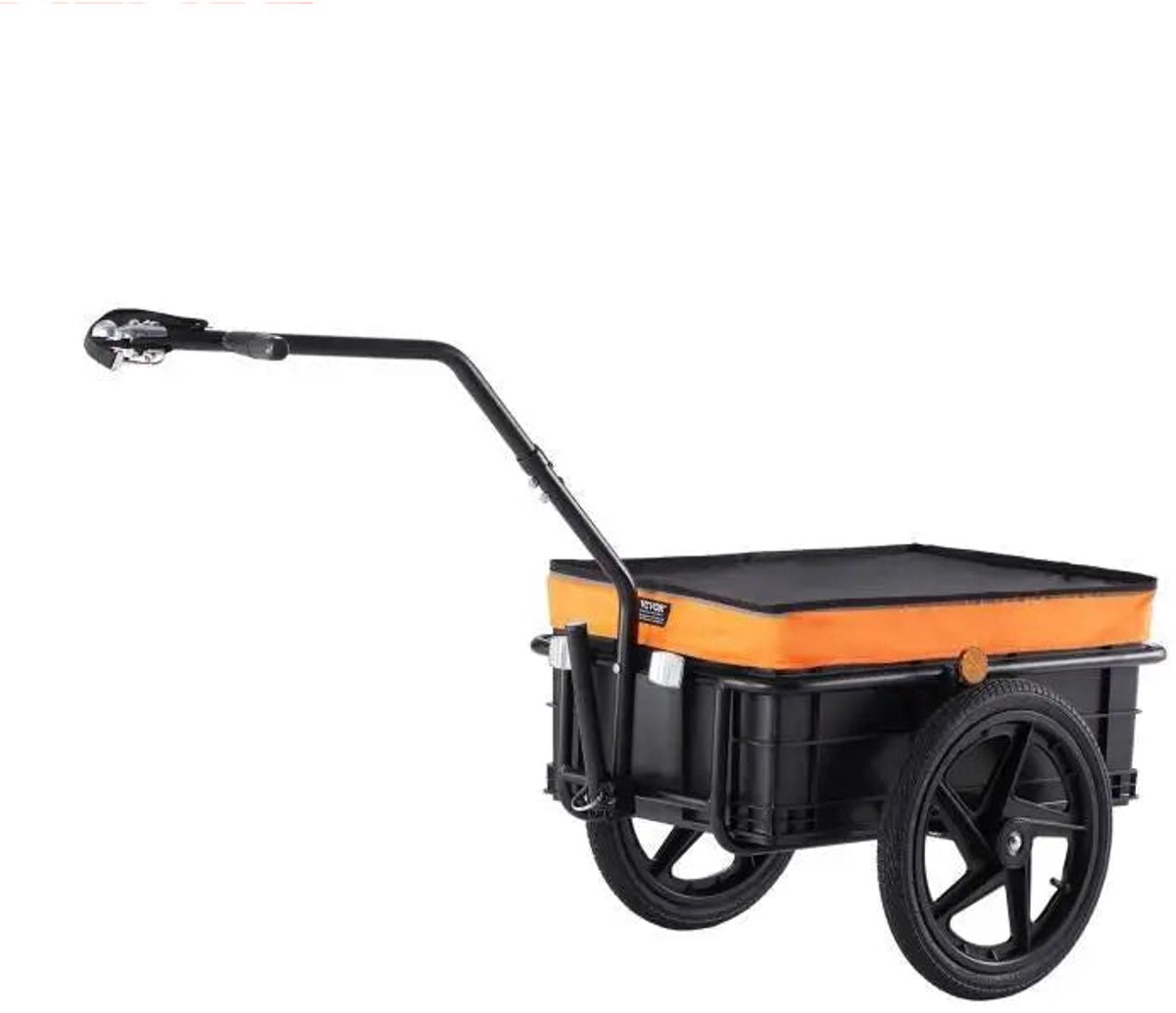 Fietsaanhanger - Transport Trailer Bike - Fietskar - Fietsmand - 88 lbs - Opvouwbare Opbergruimte - met 16“ Wielen & Veilige Reflectoren - Past op 24”-28” Fietswielen
