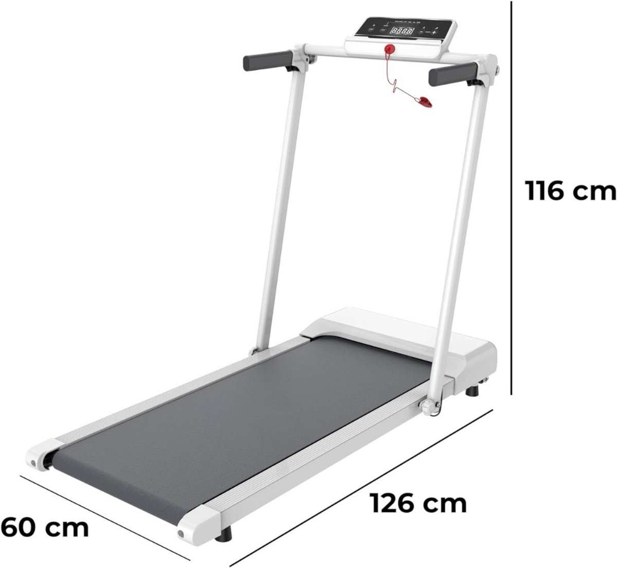 Afbeelding 2 van MKSS® Loopband Inklapbaar - Hometrainer Elektrisch - Walking Pad Fitness - Wit